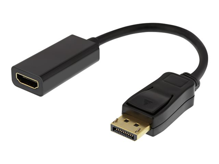 DP till HDMI-adapter 0,2m, svart